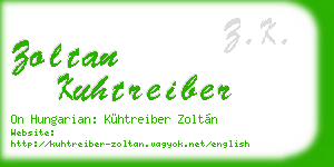 zoltan kuhtreiber business card