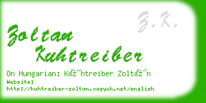 zoltan kuhtreiber business card